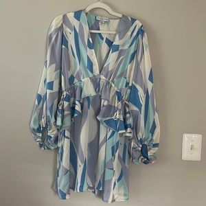 Never Fully Dressed 	Summer Swirl Ruffle Mini Dress